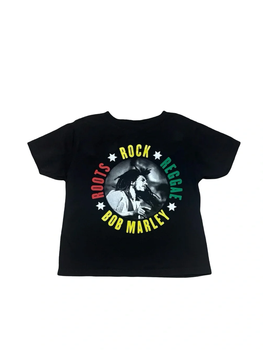 Bob Marley Black Kids Graphic Cotton Short Sleeve Tee - Roots Rock Reggae Sz 4T
